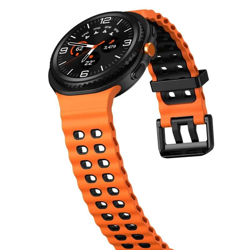 Samsung Galaxy Watch 9 - 40mm Ocean Armband (Orange/Schwarz)