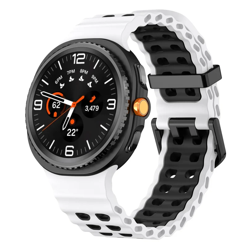 Samsung Galaxy Watch 9 - 44mm Ocean Armband (Weiß/Schwarz)
