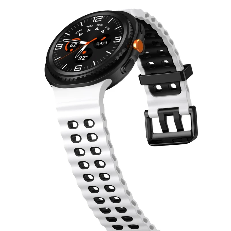 Samsung Galaxy Watch 9 - 44mm Ocean Armband (Weiß/Schwarz)