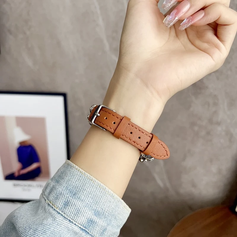 Coros Watch GT 4 41mm / Garmin Venu 3S 18mm Watch Band Vegan Leather Beads Wrist Strap