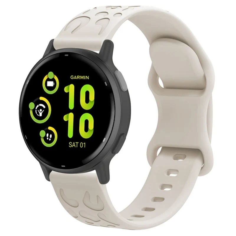 Coros Watch GT 4 41mm / Garmin Venu 3S 18mm Watch Band Leopard Texture Silicone Wrist Strap