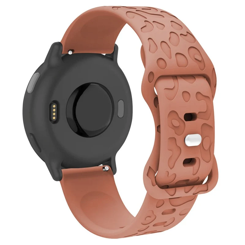 Coros Watch GT 4 41mm / Garmin Venu 3S 18mm Watch Band Leopard Texture Silicone Wrist Strap