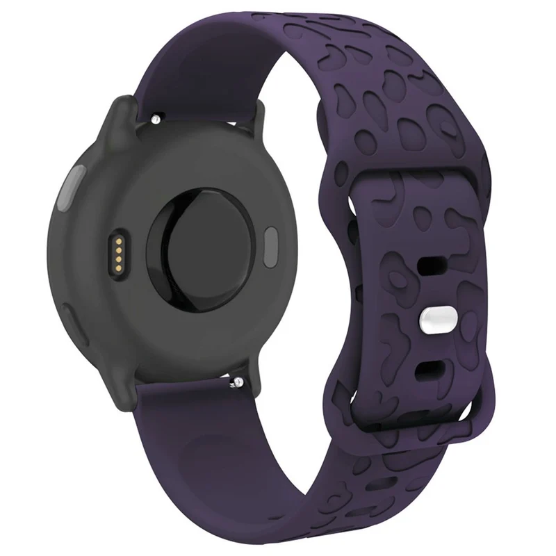 Coros Watch GT 4 41mm / Garmin Venu 3S 18mm Watch Band Leopard Texture Silicone Wrist Strap