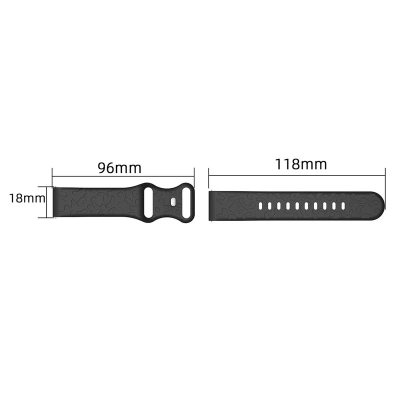 Coros Watch GT 4 41mm / Garmin Venu 3S 18mm Watch Band Leopard Texture Silicone Wrist Strap