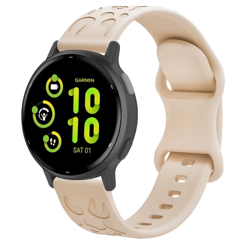 Coros Watch GT 4 41mm / Garmin Venu 3S 18mm Watch Band Leopard Texture Silicone Wrist Strap