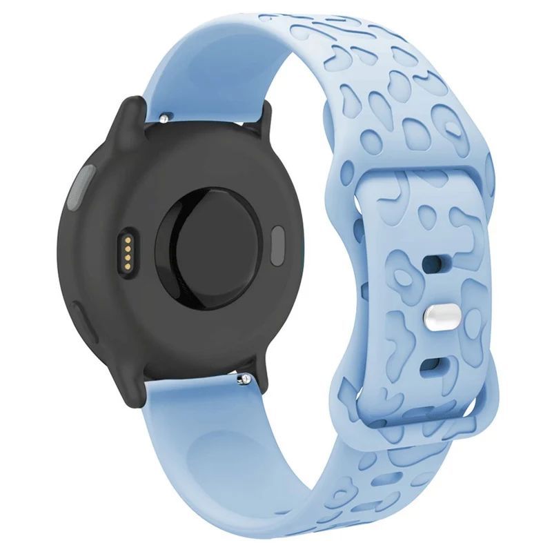 Coros Watch GT 4 41mm / Garmin Venu 3S 18mm Watch Band Leopard Texture Silicone Wrist Strap