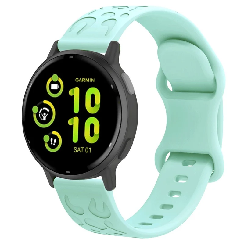 Coros Watch GT 4 41mm / Garmin Venu 3S 18mm Watch Band Leopard Texture Silicone Wrist Strap