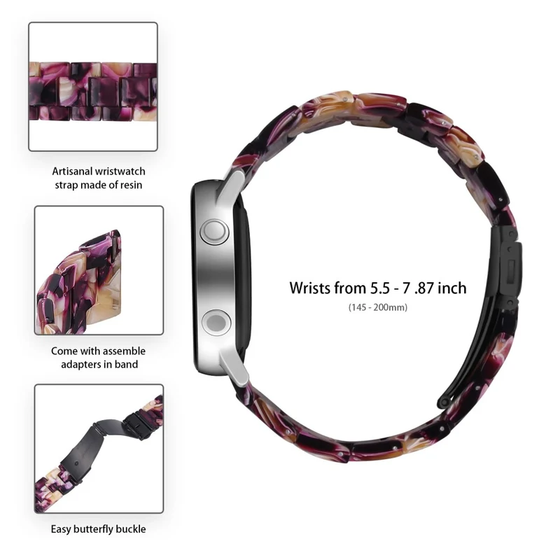 Huawei Watch 4 Pro / Watch GT 3 / 2 46mm Resin Watch Band 22mm Water Resistant Quick Release Watch Strap - Chocolate