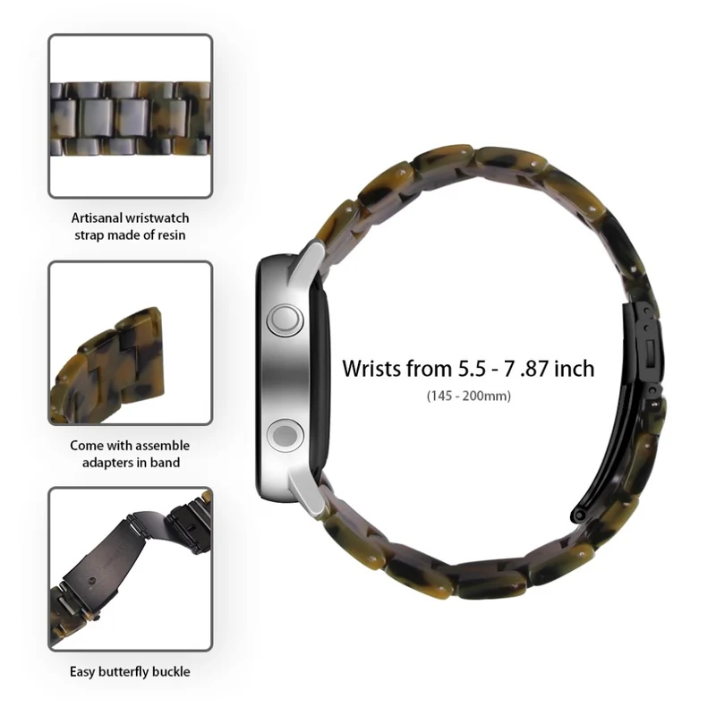 Huawei Watch 4 Pro / Watch GT 3 / 2 46mm Resin Watch Band 22mm Water Resistant Quick Release Watch Strap - Chocolate
