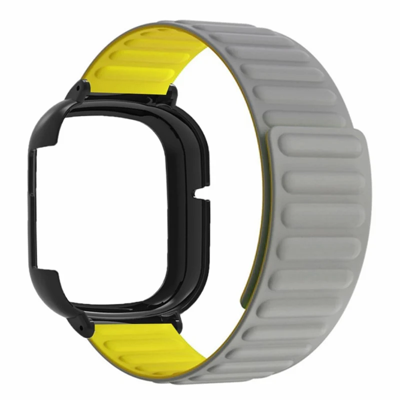Honor Watch 4 Flexible Watch Band Magnetic Wrist Strap with Bump Resistant Watch Case - Black+Orange