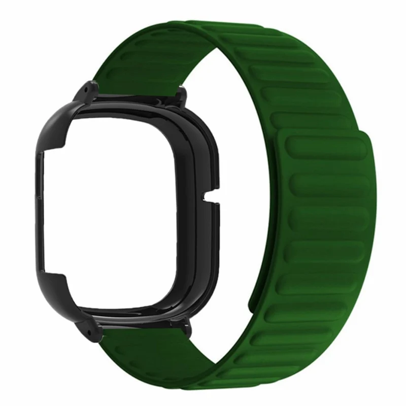 Honor Watch 4 Flexible Watch Band Magnetic Wrist Strap with Bump Resistant Watch Case - Black+Orange