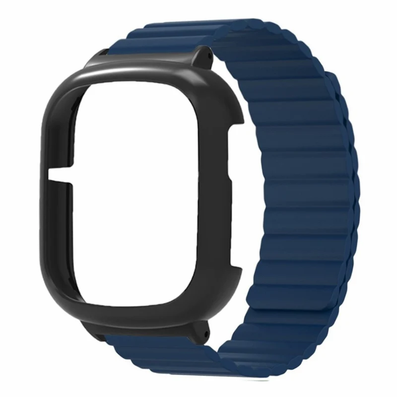 Honor Watch 4 Flexible Watch Band Magnetic Wrist Strap with Bump Resistant Watch Case - Black+Orange