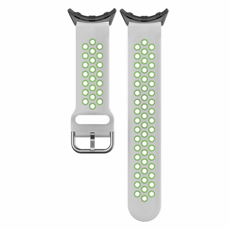 Google Pixel Watch 2 / Pixel Watch Silicone Dual Color Breathable Watch Bands - Pink+Green