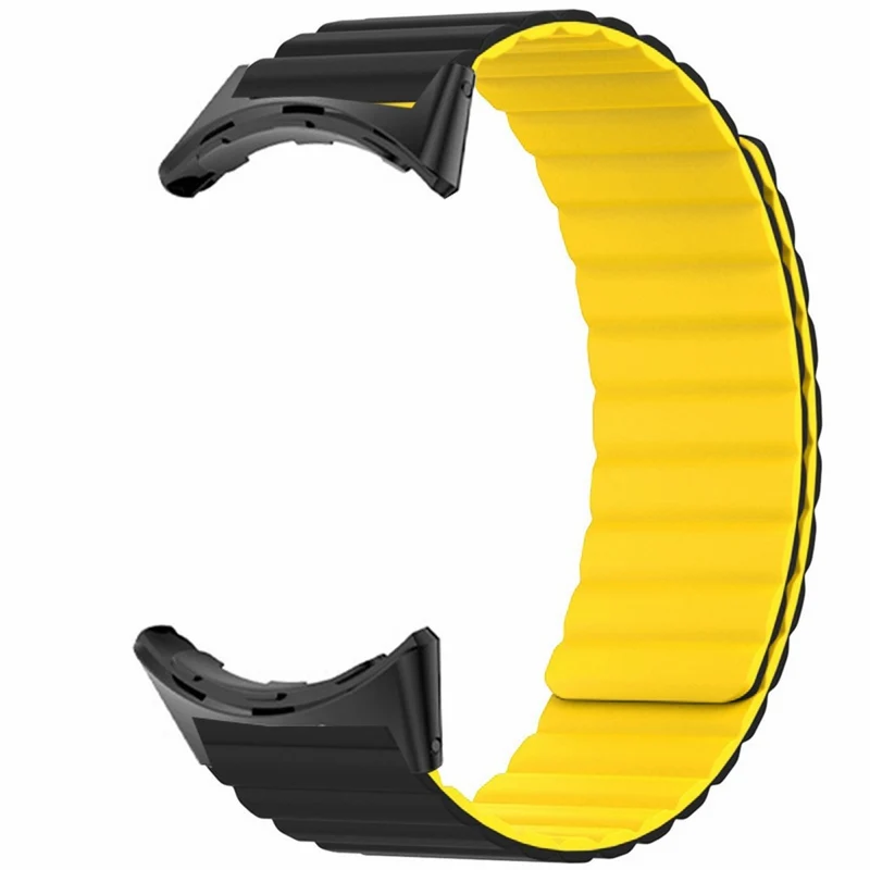 Google Pixel Watch / Pixel Watch 2 Magnetic Watch Band Adjustable Flexible Wrist Strap - Black+Orange