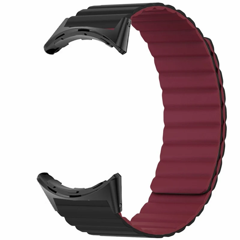 Google Pixel Watch / Pixel Watch 2 Magnetic Watch Band Adjustable Flexible Wrist Strap - Black+Orange