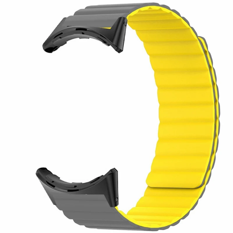 Google Pixel Watch / Pixel Watch 2 Magnetic Watch Band Adjustable Flexible Wrist Strap - Black+Orange