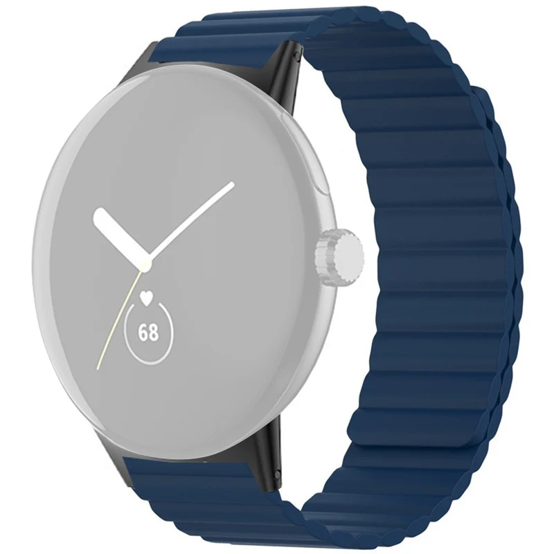 Google Pixel Watch / Pixel Watch 2 Magnetic Watch Band Adjustable Flexible Wrist Strap - Black+Orange