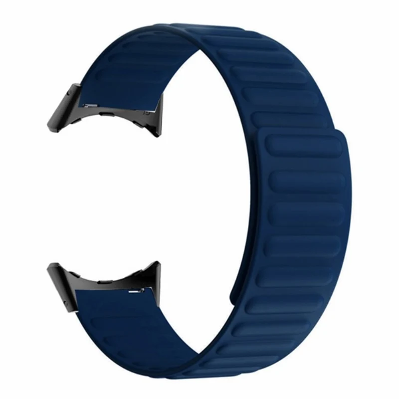 Google Pixel Watch / Pixel Watch 2 Magnetic Watch Band Adjustable Flexible Wrist Strap - Black+Orange