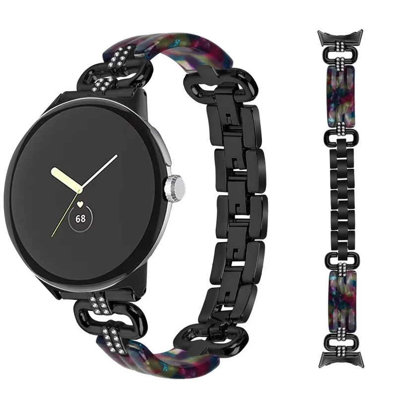Google Pixel Watch Bracelet Strap Resin and Rhinestone Watch Band