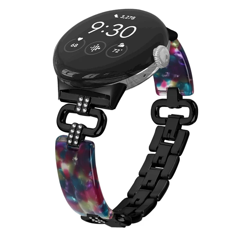 Google Pixel Watch Bracelet Strap Resin and Rhinestone Watch Band