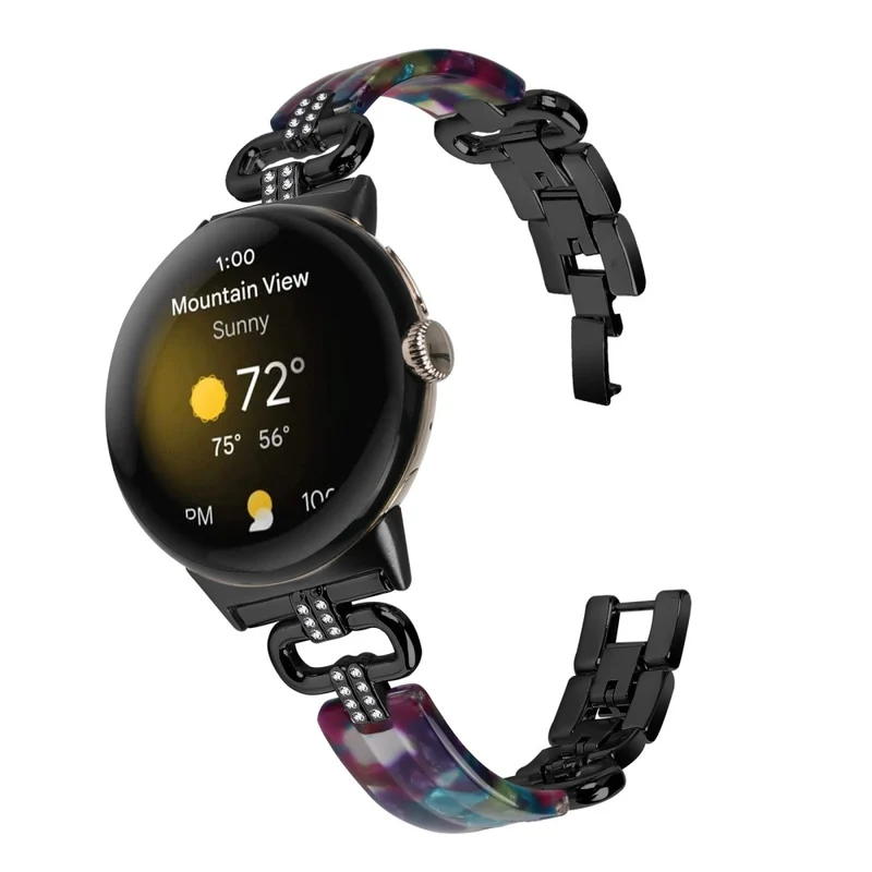 Google Pixel Watch Bracelet Strap Resin and Rhinestone Watch Band