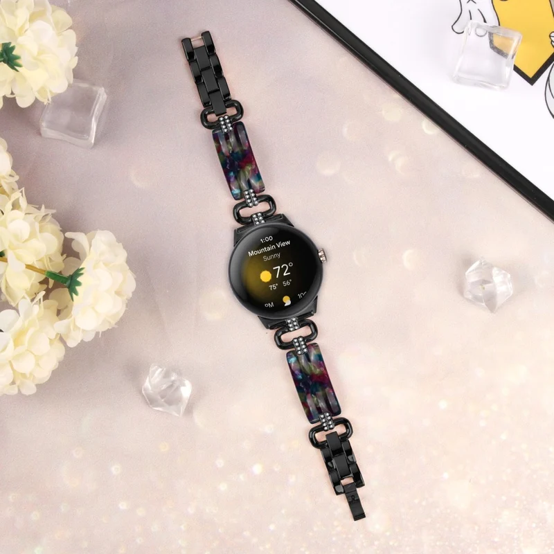 Google Pixel Watch Bracelet Strap Resin and Rhinestone Watch Band