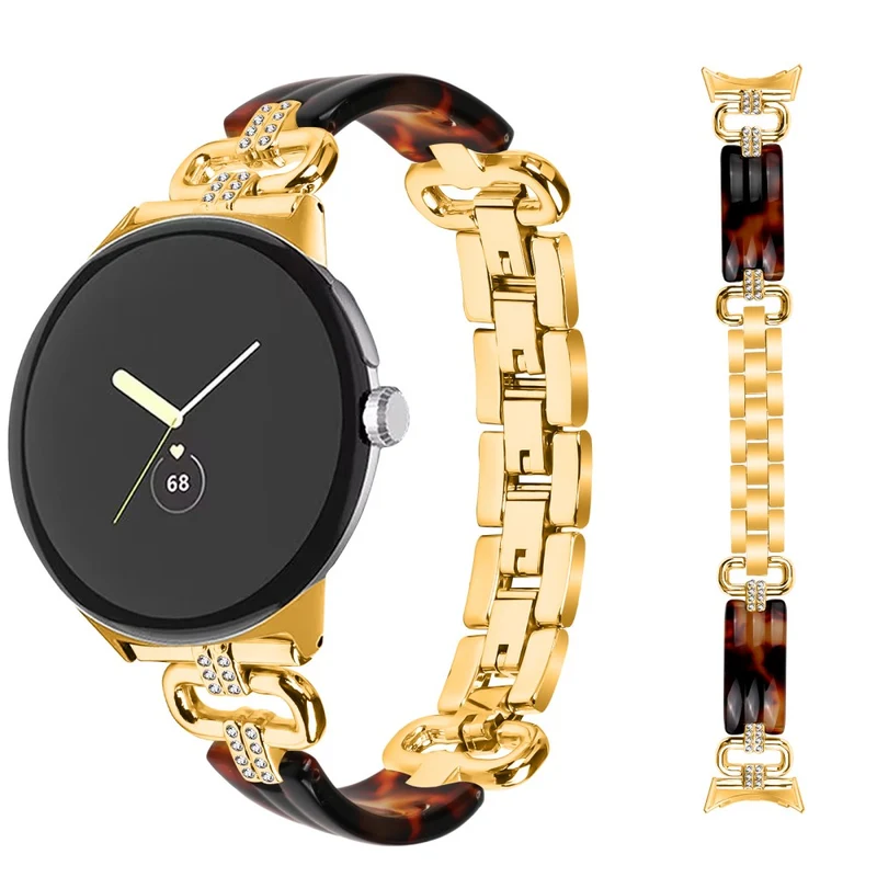 Google Pixel Watch Bracelet Strap Resin and Rhinestone Watch Band