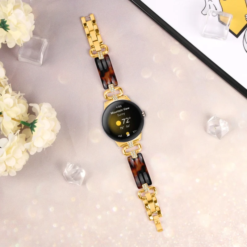 Google Pixel Watch Bracelet Strap Resin and Rhinestone Watch Band