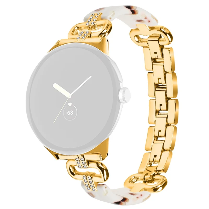 Google Pixel Watch Bracelet Strap Resin and Rhinestone Watch Band