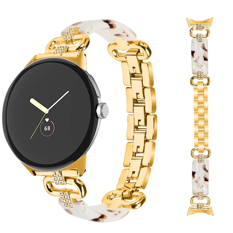 Google Pixel Watch Bracelet Strap Resin and Rhinestone Watch Band