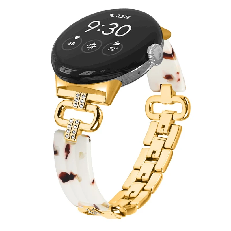 Google Pixel Watch Bracelet Strap Resin and Rhinestone Watch Band
