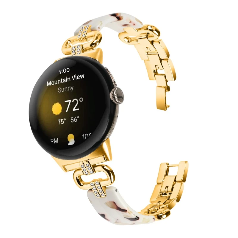 Google Pixel Watch Bracelet Strap Resin and Rhinestone Watch Band