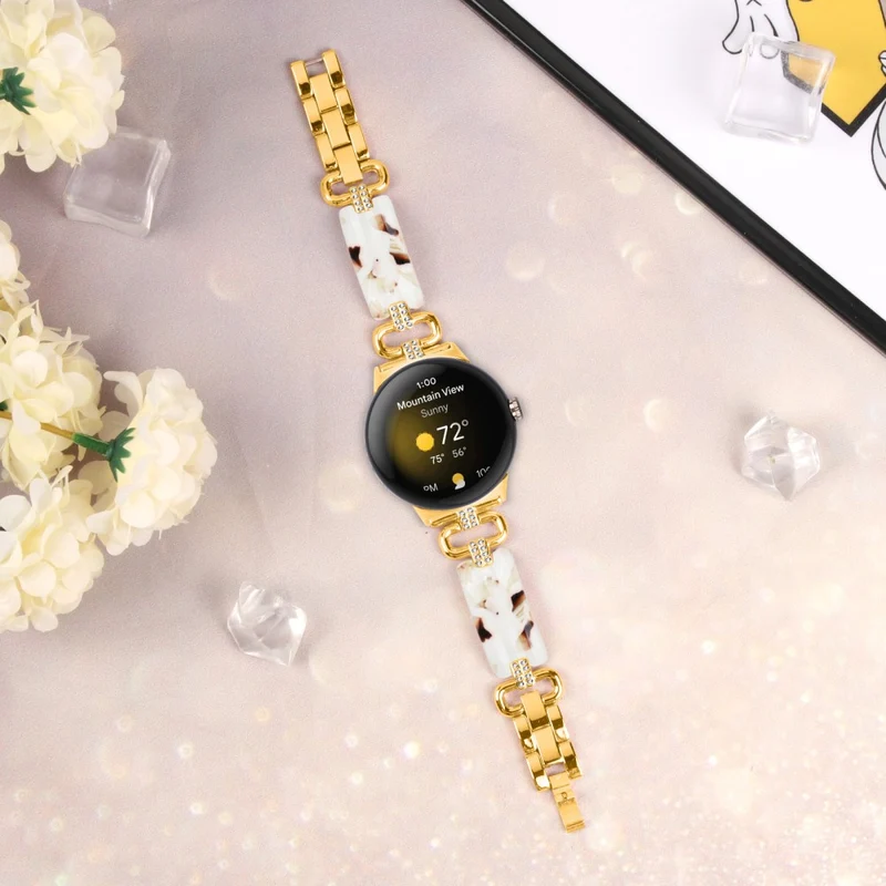Google Pixel Watch Bracelet Strap Resin and Rhinestone Watch Band