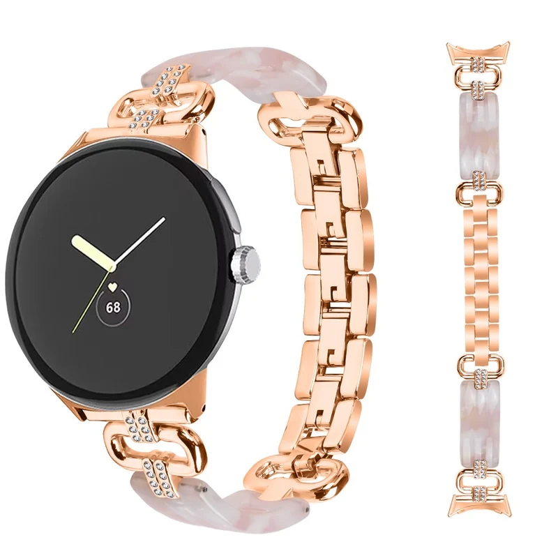 Google Pixel Watch Bracelet Strap Resin and Rhinestone Watch Band