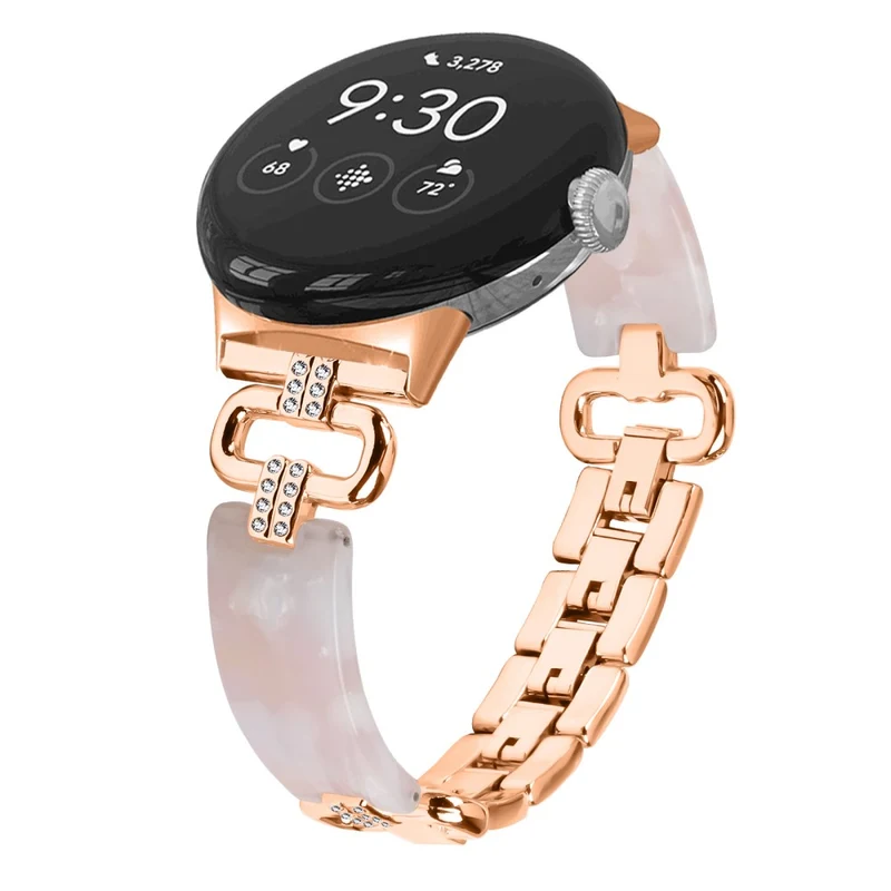 Google Pixel Watch Bracelet Strap Resin and Rhinestone Watch Band