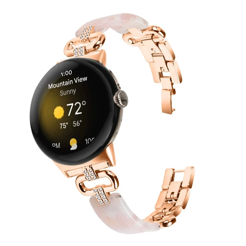 Google Pixel Watch Bracelet Strap Resin and Rhinestone Watch Band