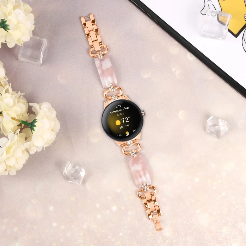 Google Pixel Watch Bracelet Strap Resin and Rhinestone Watch Band