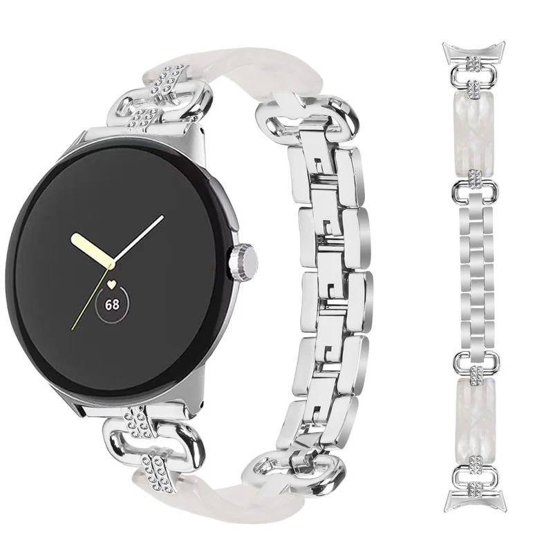 Google Pixel Watch Bracelet Strap Resin and Rhinestone Watch Band