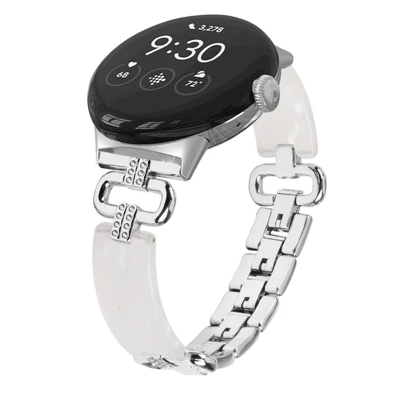 Google Pixel Watch Bracelet Strap Resin and Rhinestone Watch Band