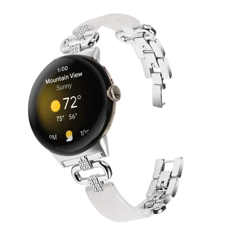Google Pixel Watch Bracelet Strap Resin and Rhinestone Watch Band