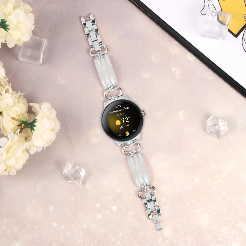 Google Pixel Watch Bracelet Strap Resin and Rhinestone Watch Band
