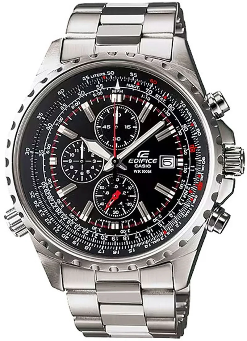 Casio Edifice EF-527D-1AVEF Herrenuhr • Präziser Chronograph • Flieger-Rechenschieber