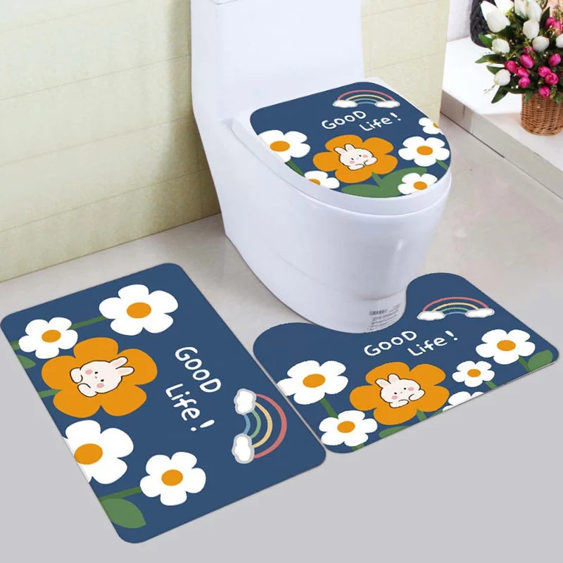Floral Bunny-Themen Badmatten-Set