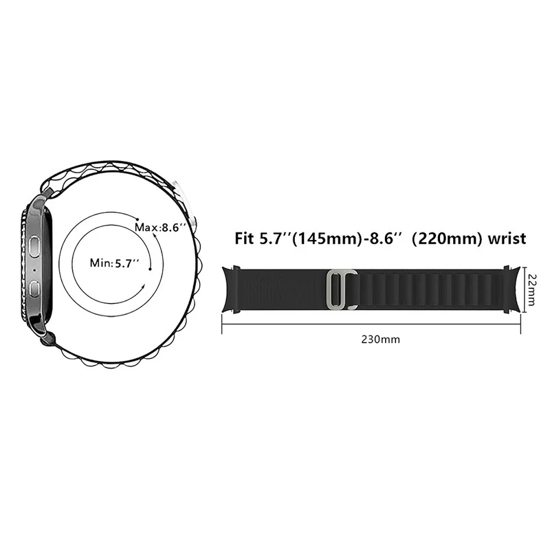 KALEBOL KLB-GSNL-001 Samsung Galaxy Watch6 / Watch6 Classic / Watch 5 Nylon Watch Strap Adjustable Band