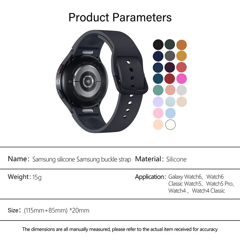 KALEBOL Samsung Galaxy Watch4 / Watch 5 / Watch6 Silicone Watch Bands Waterproof Soft Strap