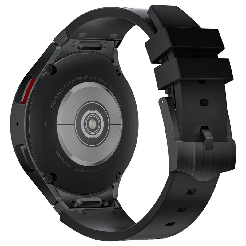 Samsung Galaxy Watch4 / Watch 5 / Watch6 Watch Strap AP Silicone Band Waterproof - Black Buckle+Orange
