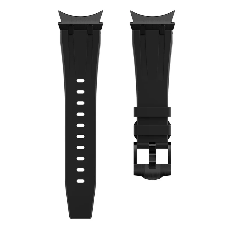 Samsung Galaxy Watch4 / Watch 5 / Watch6 Watch Strap AP Silicone Band Waterproof - Black Buckle+Orange