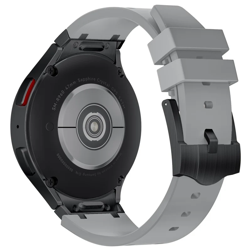 Samsung Galaxy Watch4 / Watch 5 / Watch6 Watch Strap AP Silicone Band Waterproof - Black Buckle+Orange