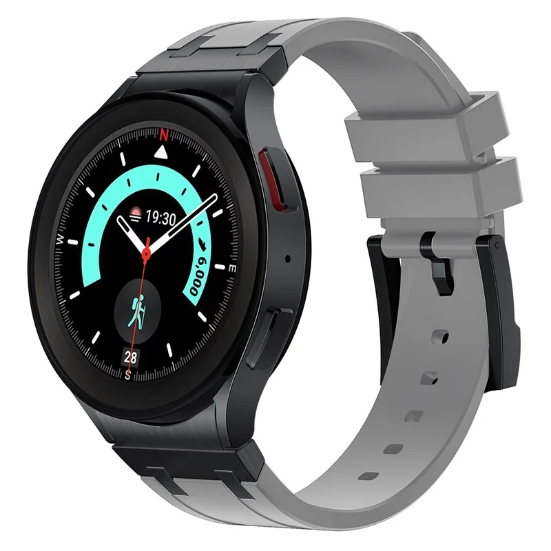 Samsung Galaxy Watch4 / Watch 5 / Watch6 Watch Strap AP Silicone Band Waterproof - Black Buckle+Orange