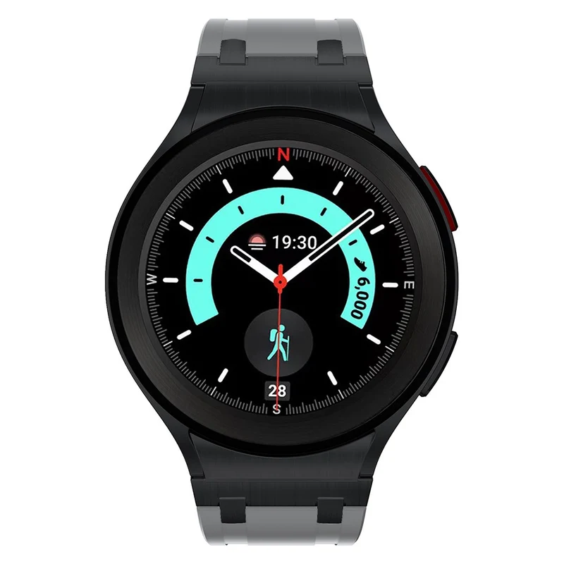 Samsung Galaxy Watch4 / Watch 5 / Watch6 Watch Strap AP Silicone Band Waterproof - Black Buckle+Orange
